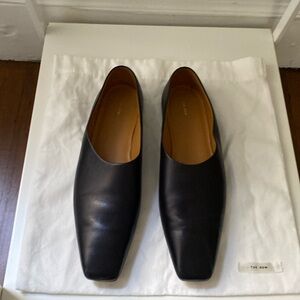 The Row Black Calf Leather Flats Size 39.5